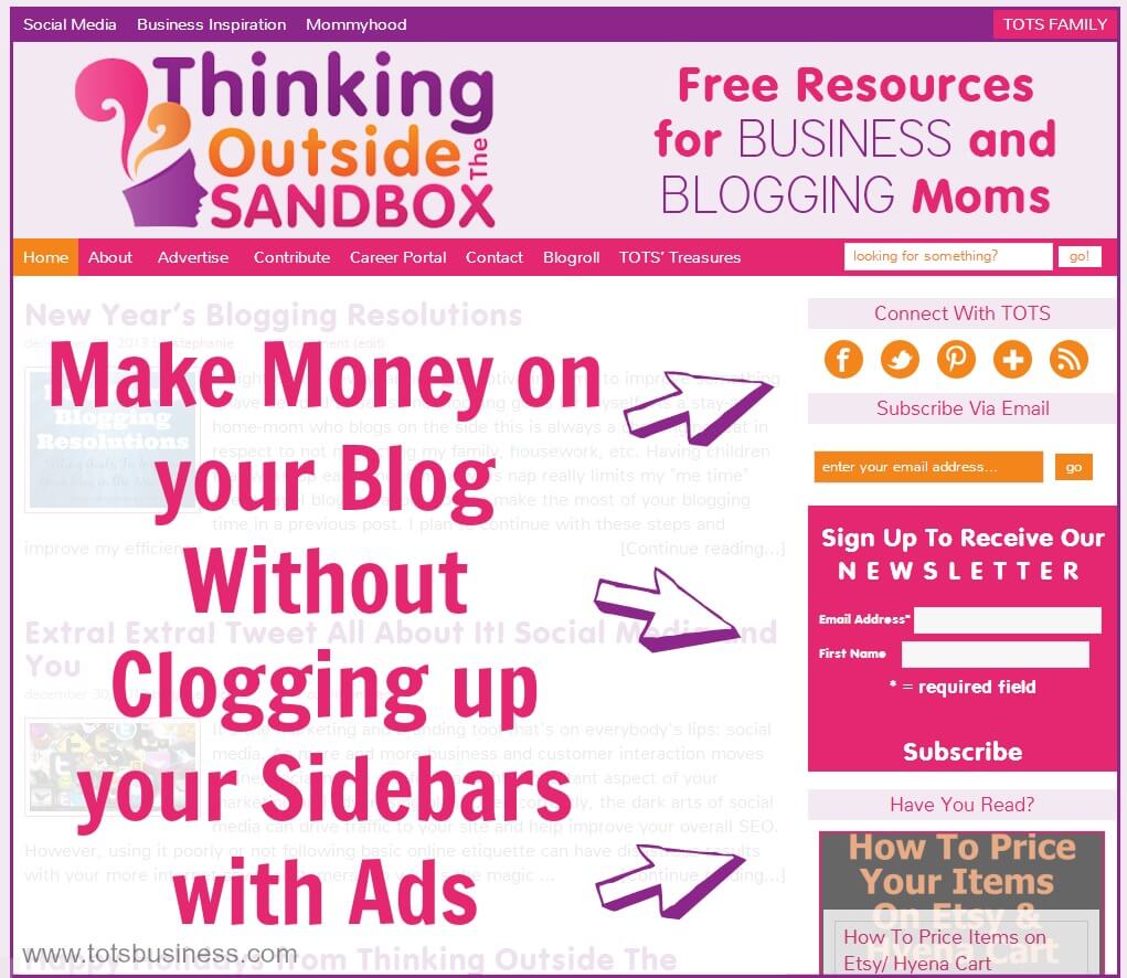 Make money on your blog without clogging up your sidebars