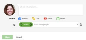 How to add a status on G+