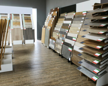 Assortment of flooring samples in shop - Flooring Company Toronto