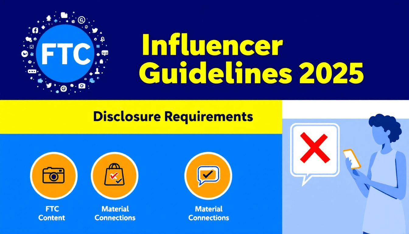 An infographic illustrating the key aspects of the 2025 FTC Influencer Guidelines.