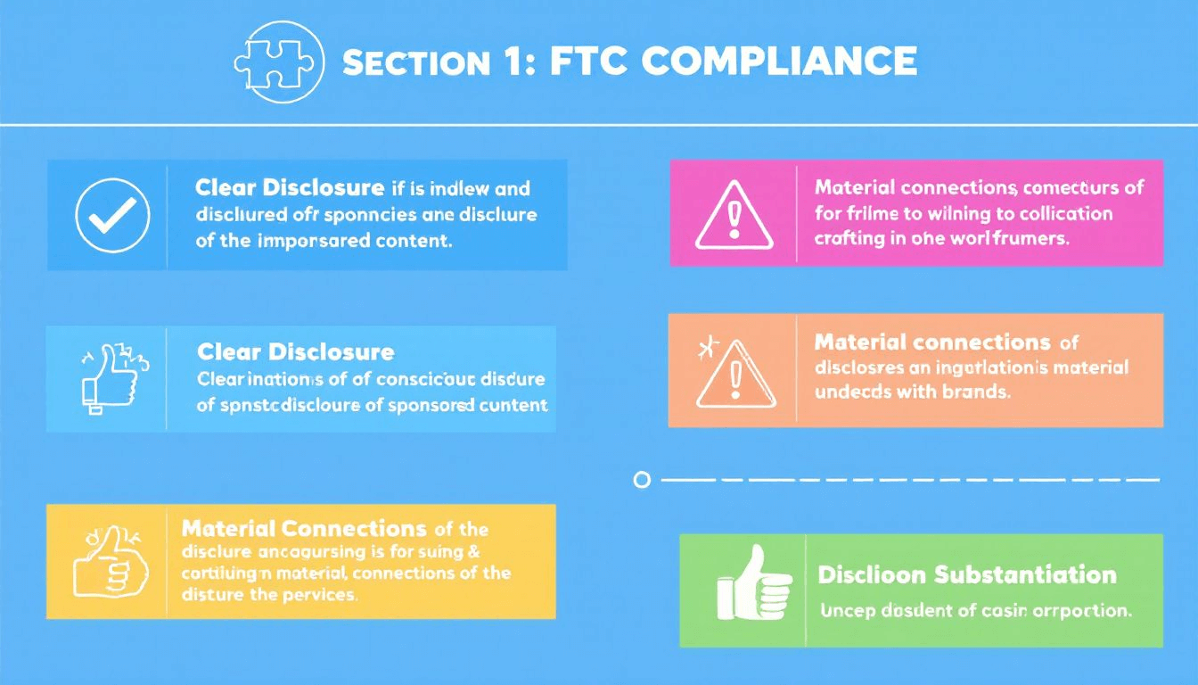 A graphic highlighting common pitfalls in FTC compliance for influencers.