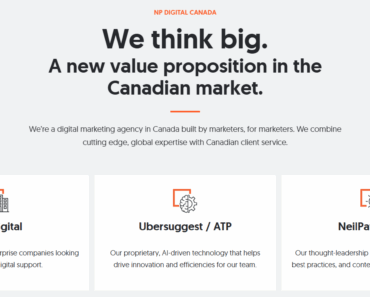 NP Digital Canada home page screen shot